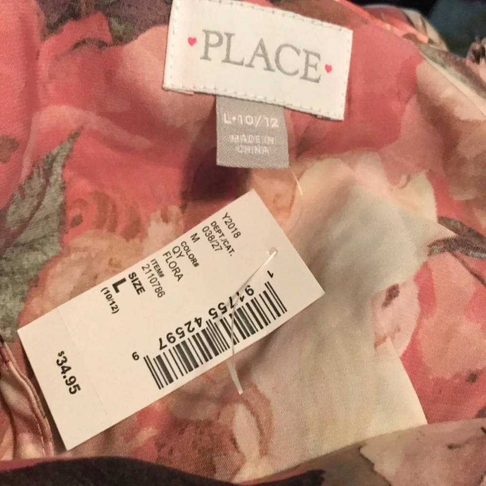 The Children’s Place Silky Pink Floral Dress NEW
